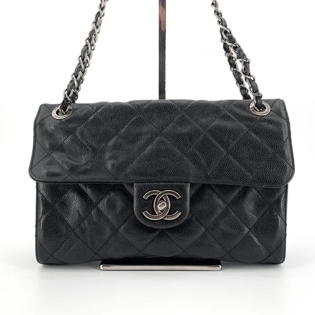Chanel Black 2013 caviar-quilted CC Crave shoulder bag in Black Caviar leather from Sign of the Times, photo 8 of 11