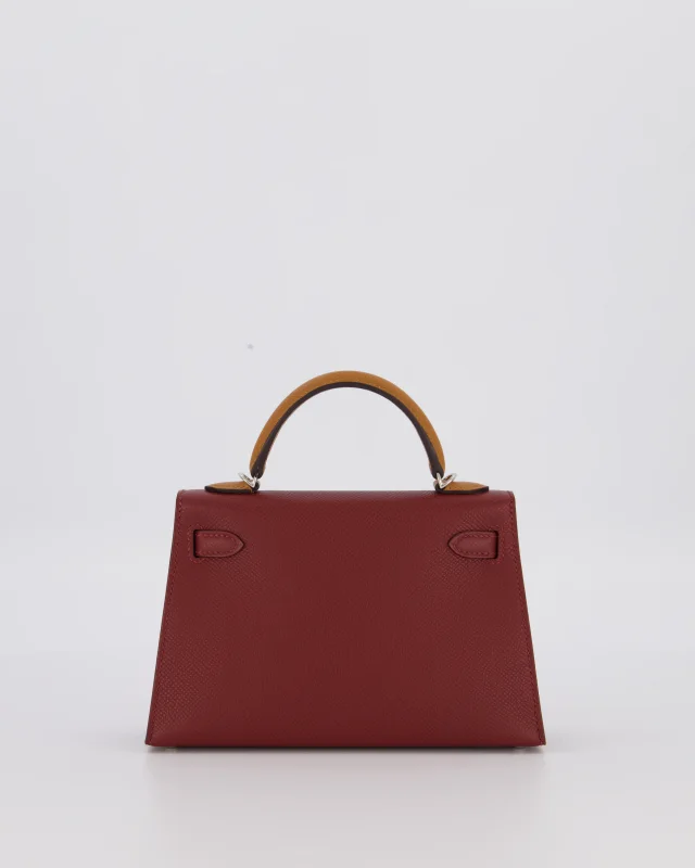 Hermès Mini Kelly II Tricolour 20 Bag in Burgundy Epsom leather from Sellier, photo 9 of 23