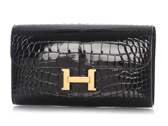 Hermès Black Shiny Alligator Constance To Go in Black Crocodile from Ann's Fabulous Finds, photo 2 of 10