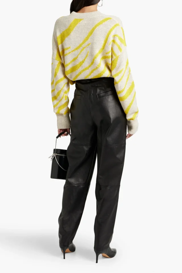 Isabel Marant Ciferim leather tapered pants in Black, photo 3 of 4 from THE OUTNET
