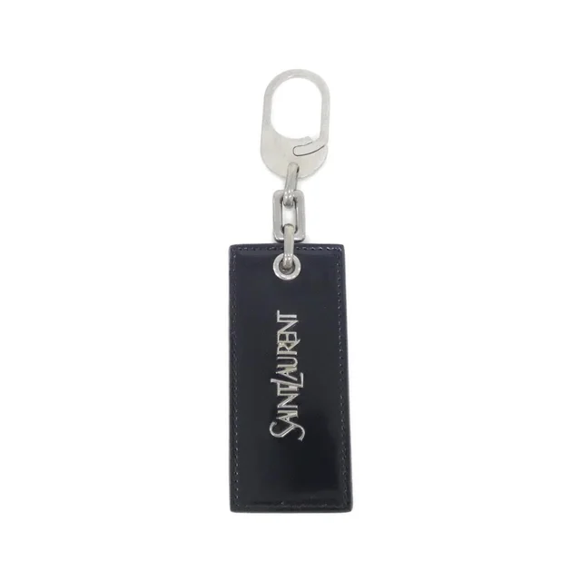 Saint Laurent サンローラン 757106 AAB8O キーリング in 1000/BLACK(ブラック) / SILVER(シルバー)金具 from KOMEHYO