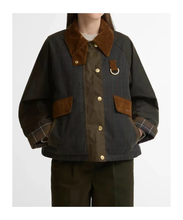Barbour Cropped wax‑jacket with corduroy trim, photo 4 of 8 from SENSER