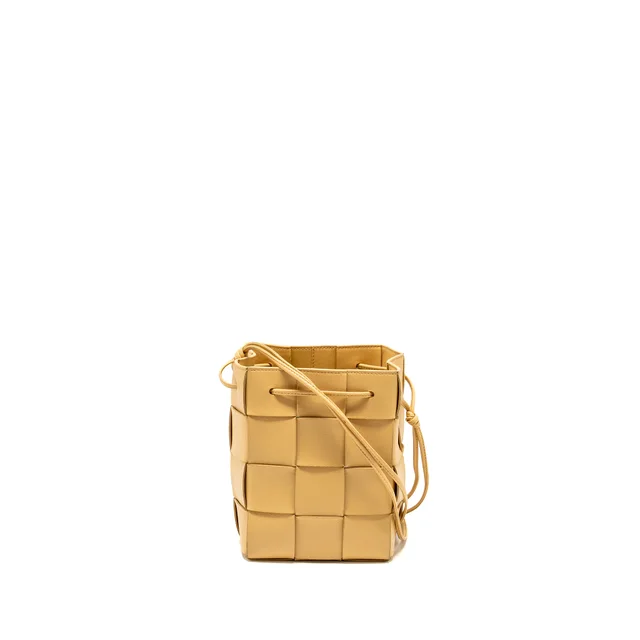 Bottega Veneta Small Cassette Cross-body Bucket Bag Lambskin Porridge in Lambskin from EMIER