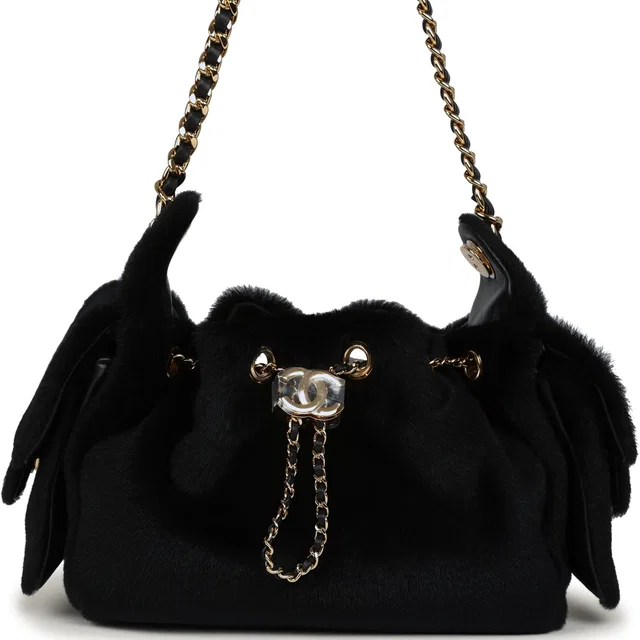Chanel Mini 25 Hobo Bag Black Pony Hair Gold Hardware in Black Pony Hair from Madison Avenue Couture