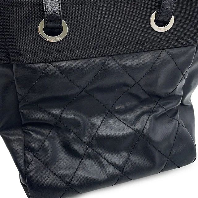 Chanel Paris-Biarritz Tote Bag BlackA34208 PVC Leather Size PM in Leather from GALLERY RARE, photo 10 of 15