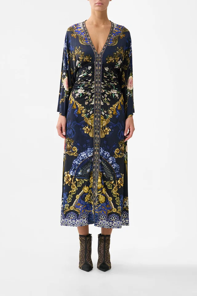Camilla eBoutique WIDE SLEEVE GATHERED MIDI DRESS NOTES FROM THE BLUE ROOM from CAMILLA, photo 1 of 1