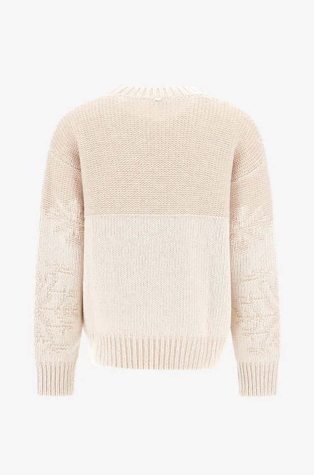 Jacquard virgin wool and cashmere round-neck jumper, image 1 of 1 from SENSER