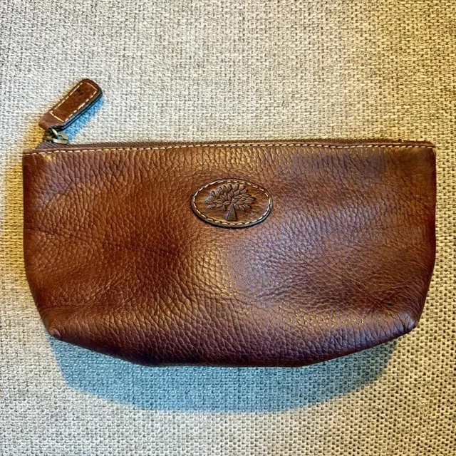 Mulberry Women's Makeup and toiletry bags - Brown in red|brown from Depop, photo 1 of 1