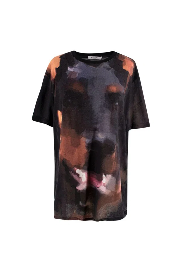 Givenchy Doberman Multicolor Cotton Printed Short Sleeve T-shirt in Multicolor from HEWI