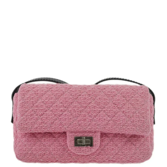 Chanel 2009-2010 Tweed Mademoiselle Lock Shoulder Bag in Tweed from AMORE Vintage Tokyo
