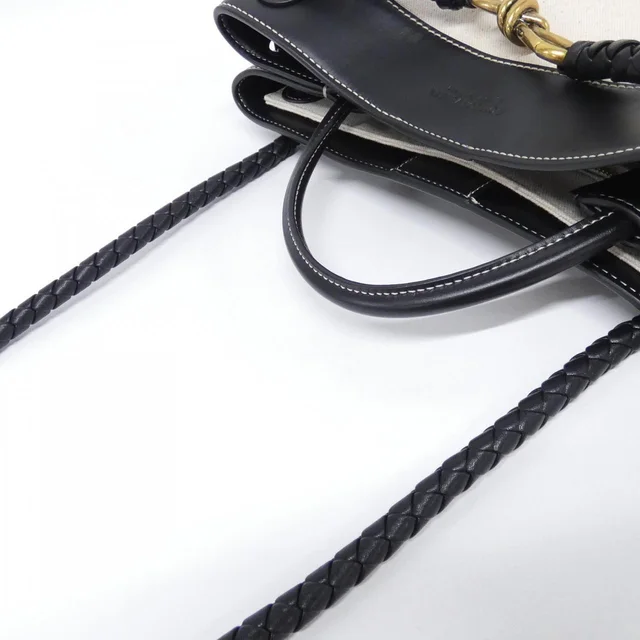 Bottega Veneta Hand bag in NATURAL+BLACK / GOLD metal fittings canvas/leather from KOMEHYO, photo 6 of 8