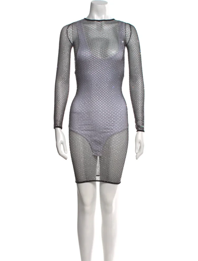 Balenciaga Patterned Mini Dress w/ Tags in black from The RealReal