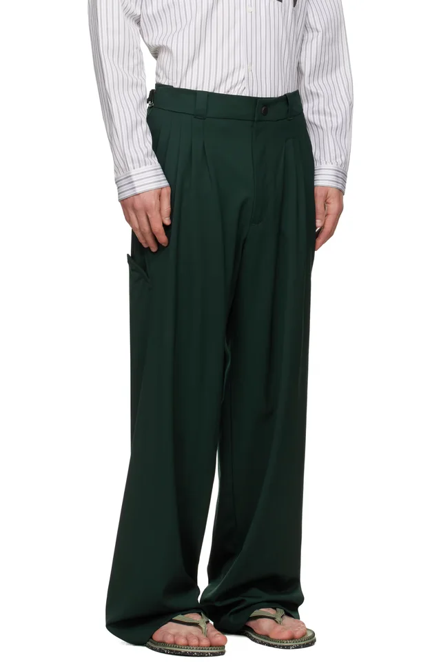 Kiko Kostadinov Green Andras Formal Trousers, photo 2 of 4 from SSENSE