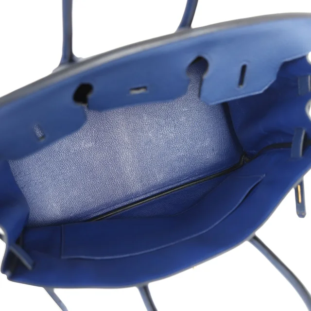 Hermès Birkin 35 Bleu Saphir Clemence Gold Hardware in Blue Clemence from Madison Avenue Couture, photo 9 of 9