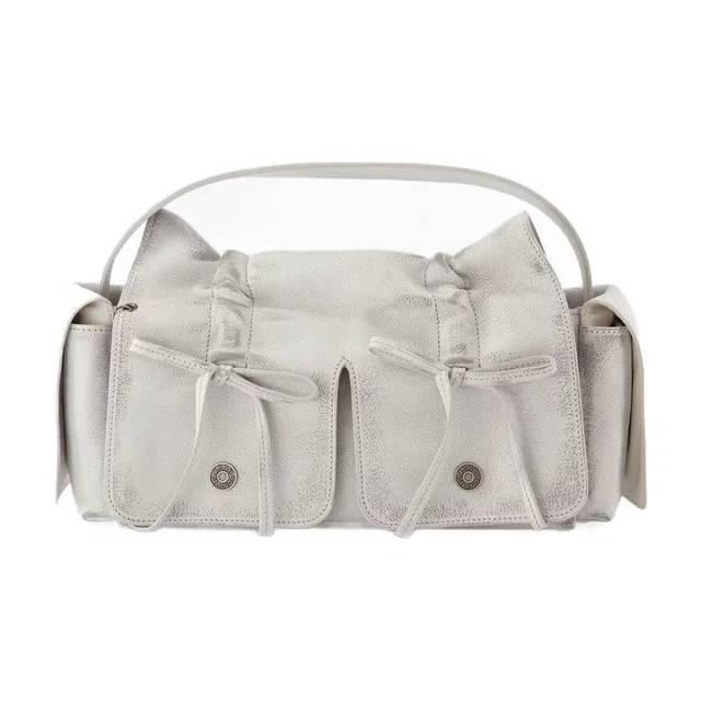 Acne Studios Multipocket Vintage Leather Shoulder Bag White in white Leather from Jomashop.com