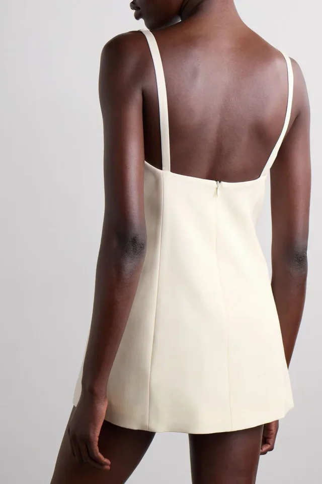 Area Crystal-Embellished Wool-Twill Mini Dress in Off White, photo 7 of 8 from THE OUTNET