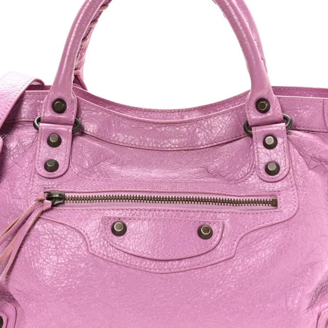 Balenciaga Agneau Classic Hardware City Rose Berlingot in Pink Lambskin from FASHIONPHILE, photo 8 of 10