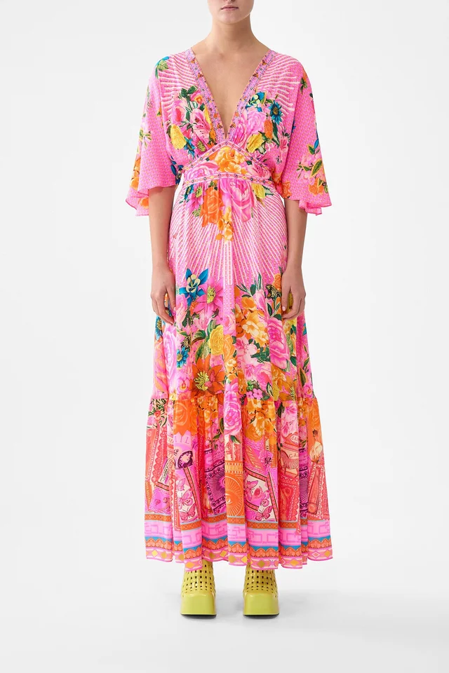 Camilla eBoutique WAISTED DRESS WITH HEM RUFFLE ILLUSTRATION NATION from CAMILLA, photo 1 of 1