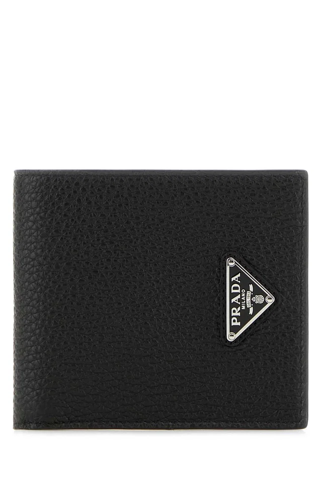 Prada Vitello Leather Wallet — Black in Black Leather from HEWI