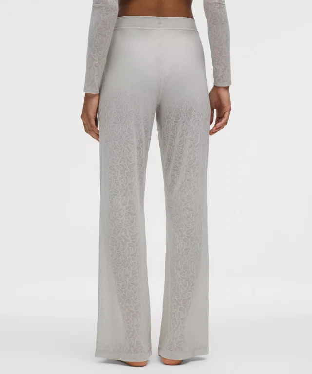 lululemon Paisley Lace Jacquard High-Rise Flared Pant in Paisley Lace Jacquard Dove Grey, photo 3 of 7 from lululemon