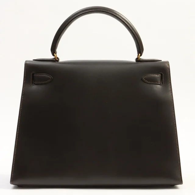 Hermès 1991 Kelly 28 Chocolat in Box leather from VINTAGE QOO TOKYO, photo 2 of 2