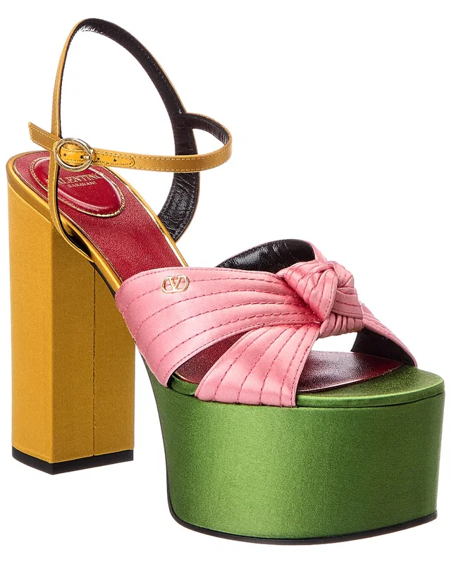 Valentino Crasher 125 Satin Platform Sandal, image 1 of 1 from Gilt