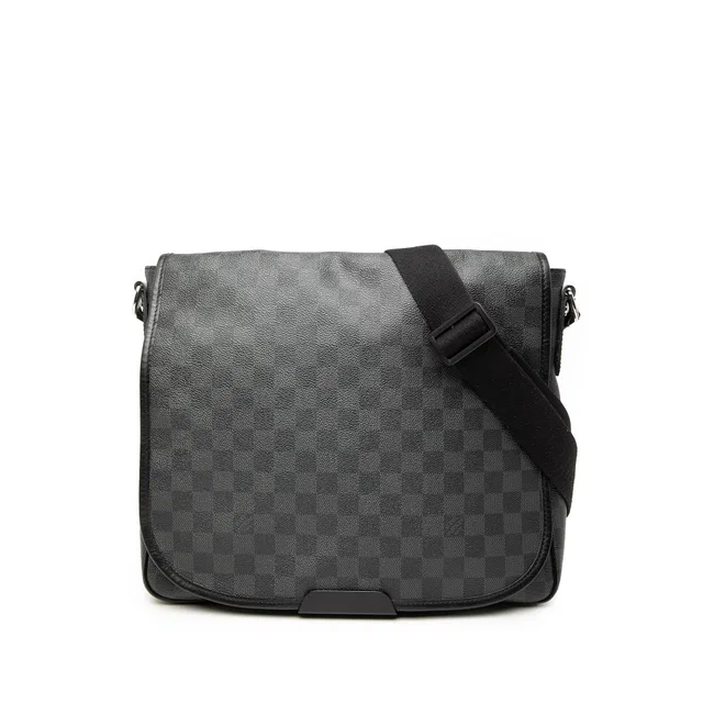 Black Louis Vuitton Damier Graphite Daniel MM Crossbody Bag in Black Canvas from Designer Revival, photo 1 of 1