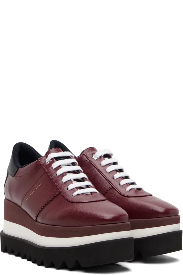 Stella McCartney Burgundy Sneak-Elyse Platform Sneakers, photo 4 of 5 from SSENSE