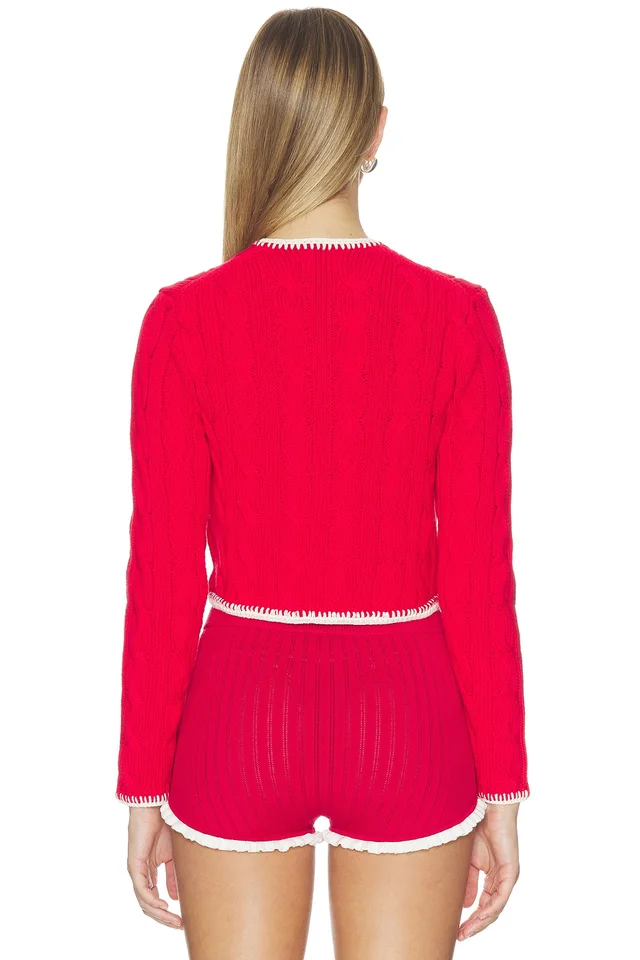 Polo Ralph Lauren Cotton Long Sleeve Cardigan in Cruise Red, photo 4 of 6 from REVOLVE (Canada)