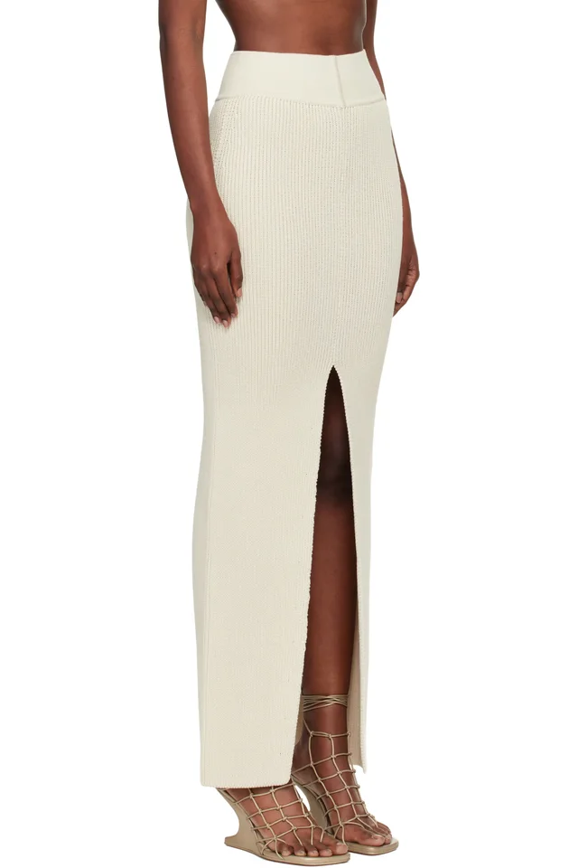 Rick Owens Off-White Concordians Sliced Midi Skirt, photo 2 of 4 from SSENSE