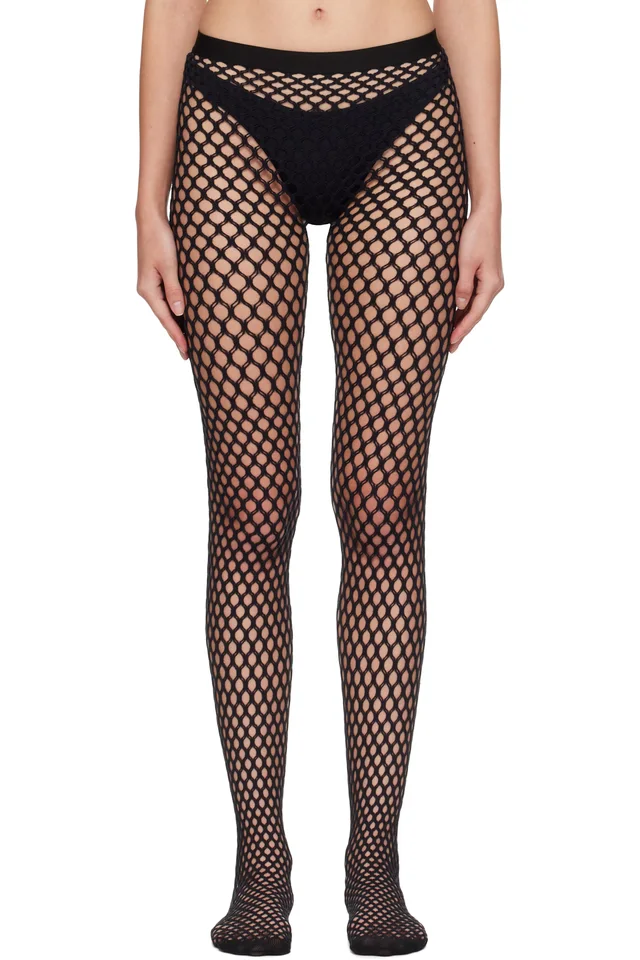 Black Web Tights, image 1 of 1 from SSENSE