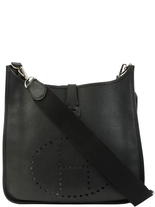 Hermès 2009 Evelyn 3GM Black in Black Clemence leather from VINTAGE QOO TOKYO
