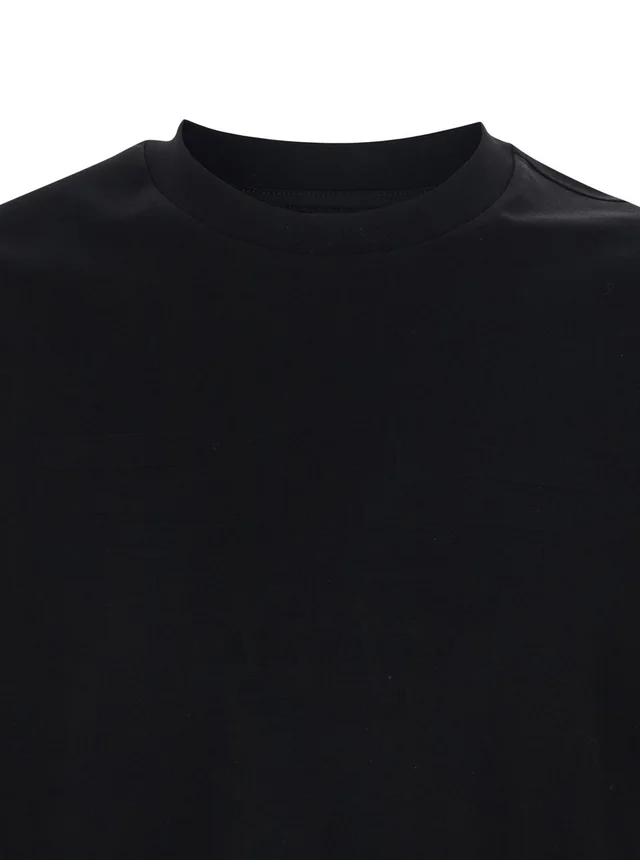 Emporio armani Black Crew neck T-shirt with tone-on-tone logo on the front in cotton for men in Black 100% Cotton, photo 6 of 6 from Gaudenzi Boutique