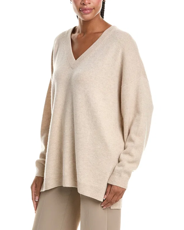 N.PEAL Oversized V-Neck 100% Cashmere Sweater, image 1 of 1 from Rue La La