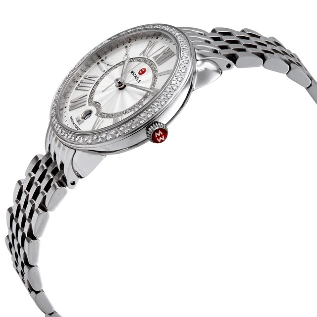 Michele Serein White Sunray Dial Diamond Ladies Watch MWW21B000143, photo 2 of 3 from Jomashop