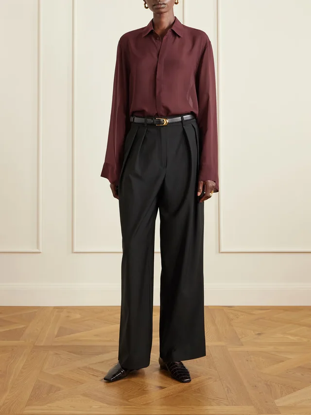 THE FRANKIE SHOP Verlin tie-detailed chiffon shirt in Red, photo 2 of 2 from NET-A-PORTER (Canada)