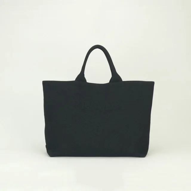 Prada Drill Tote Fabric Black Silver Handbag in Black from The Reluxe