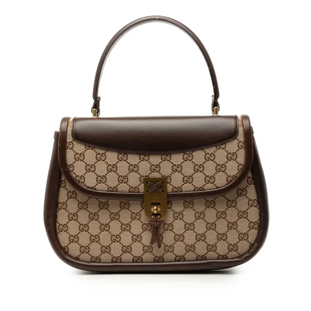 Beige Gucci GG Canvas Top Handle Bag Handbag in Beige Canvas from Designer Revival