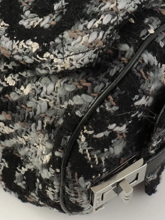 Chanel Around 2014 Leather Tweed Combo One-Shoulder Bag Black/Multi in Black Tweed from VINTAGE QOO TOKYO, photo 8 of 15