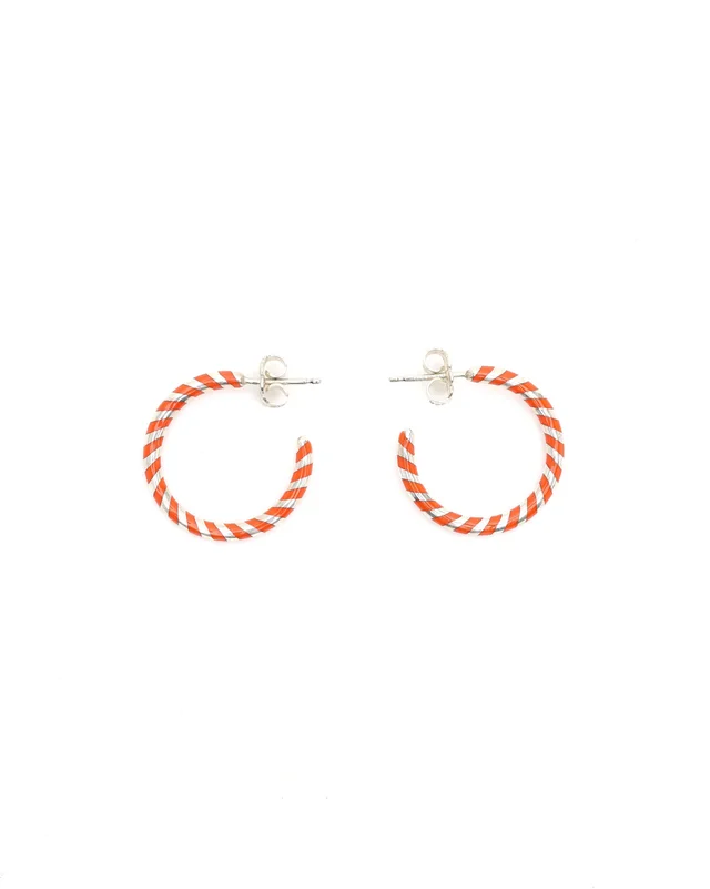 Tiffany & Co. Enamel Twist Silver Hoop Earring in Silver from A Retro Tale