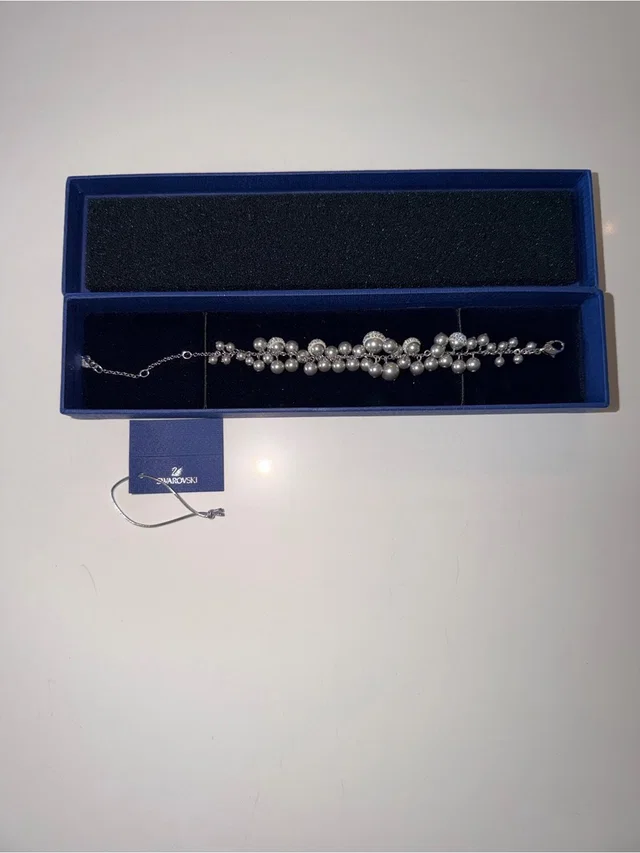 Swarovski Silver Pearl Cluster Bracelet In White Pearls in silver|gray|white from Poshmark