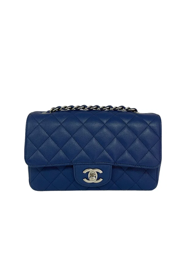 Chanel Mini Rectangle Blue Caviar SHW #25 in Blue Caviar leather from Luxury Promise