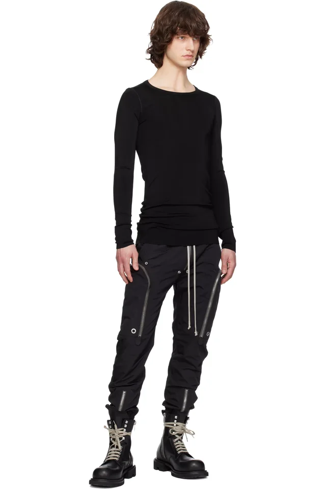 Rick Owens Black Temple Bauhaus Cargo Pants, photo 5 of 5 from SSENSE