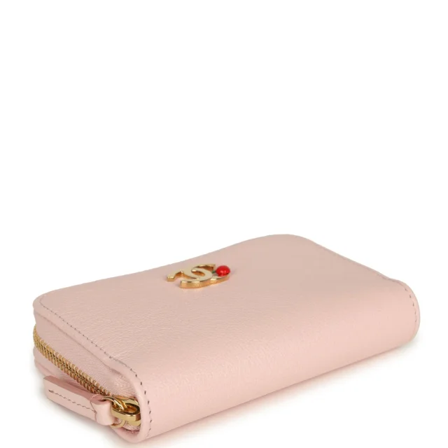 Chanel "Lucky Park" Coin Wallet Light Pink Grained Goatskin Gold Hardware in Pink Goatskin from Madison Avenue Couture, photo 4 of 8