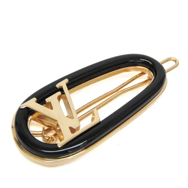 My LV Chain M02294 Metal Women's Barrette Black,Gold in Black/Gold Metal from Elady