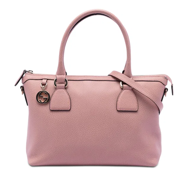 Pink Gucci Dollar Calfskin GG Charm Satchel in Pink Calfskin from Designer Revival, photo 1 of 1