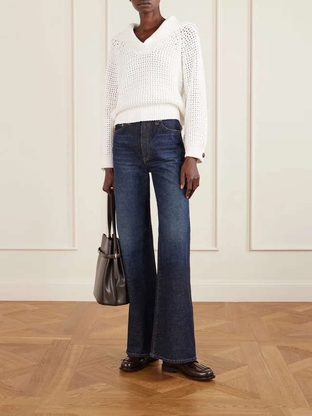 BRUNELLO CUCINELLI Open-knit cotton-blend sweater in White, photo 2 of 2 from NET-A-PORTER (Canada)