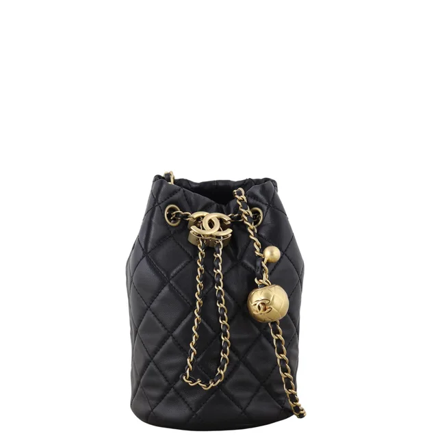 Chanel Pearl Crush Drawstring Bucket Bag in Lambskin from Luxe.It.Fwd