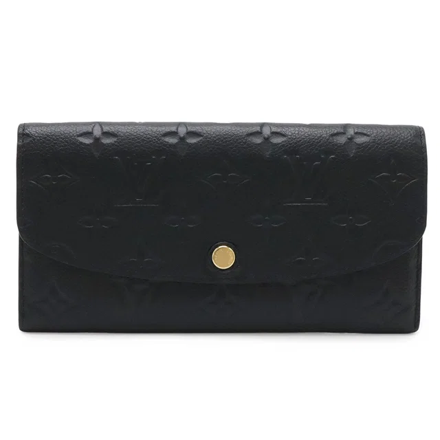 Louis Vuitton Monogram Empreinte Portefeuille Emily Bifold Wallet Noir Black in Black Leather from The Reluxe