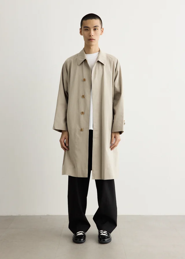 KAPTAIN SUNSHINE Cotton Covert Gabardine Walker Coat in Beige from Incu, photo 1 of 1